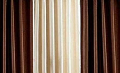 Parda Sansar Solid Sheer Curtain Set with Eyelet Rings Polyester Long Door Curtain Set of 3 9 feet Brown and Cream  - Image 2