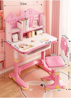 fashionhome Modern Ergonomic Design Adjustable Height Student Chair with Storage Drawers Study Reading Writing and Drawing Workstation Table Kids Furniture  - Image 5