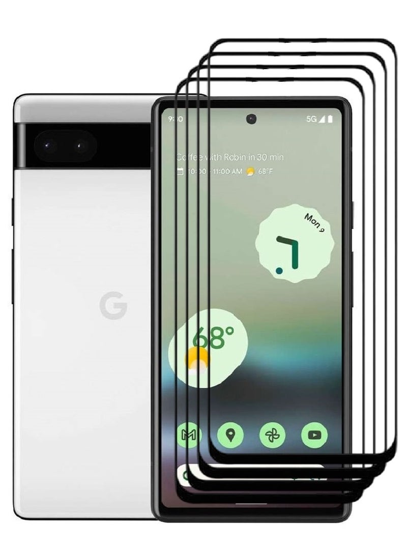 AINA 4 Pieces Tempered Glass Screen Protector 5D Designed For Google Pixel 6a Full Glue Edge to Edge Full Screen Coverage And Bubble Free - Image 1