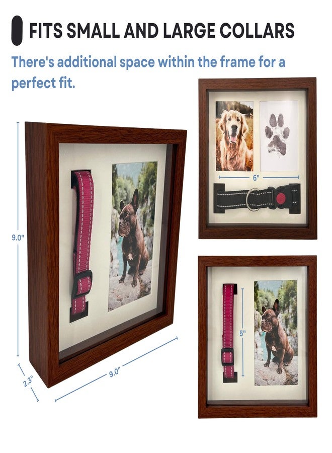 OtterPets Memorial Picture Frame for Pets - Paw Print Kit - Remembrance for Dogs & Cats - Shadow Box with Collar - Keepsake Tribute for Sympathy - Loss of Dog Bereavement Gift (Brown) - Image 3
