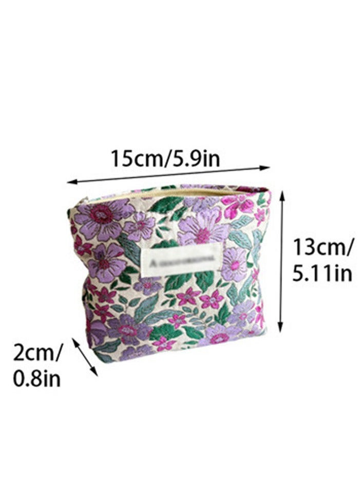 Zipper Printed Cosmetic Bag, Used to Store Cosmetics, Skin Care Products, Bathroom Supplies, Nail Polish Storage and Other Beauty Essentials, Travel Bag 15*13*2cm - Image 2