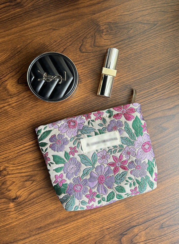 Zipper Printed Cosmetic Bag, Used to Store Cosmetics, Skin Care Products, Bathroom Supplies, Nail Polish Storage and Other Beauty Essentials, Travel Bag 15*13*2cm - Image 1