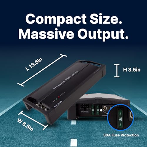 POWER ACOUSTIK مضخم صوت باور أكوستيك RZ4-2000D 2000 واط فئة D 4 قناة ، أسود ، 13.60 بوصة × 6.30 بوصة × 3.50 بوصة - Image 5