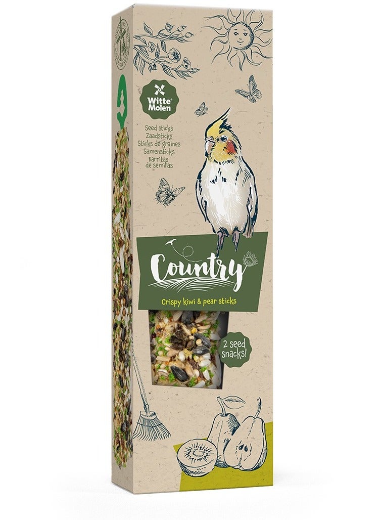 Witte Molen Kiwi & Pear Seed Sticks for Birds - Crispy and Nutritious Snack - 2 Sticks - Image 1