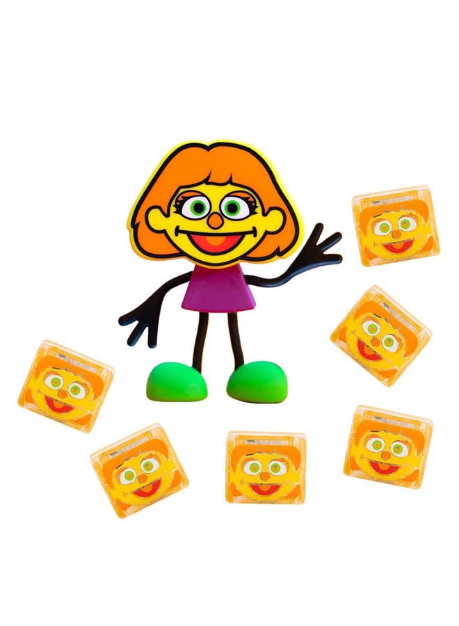 Glo Pals x Sesame Street Julia Water-Activated Bath Toy with 6 Reusable Light-Up Cubes for Sensory Play - Image 1