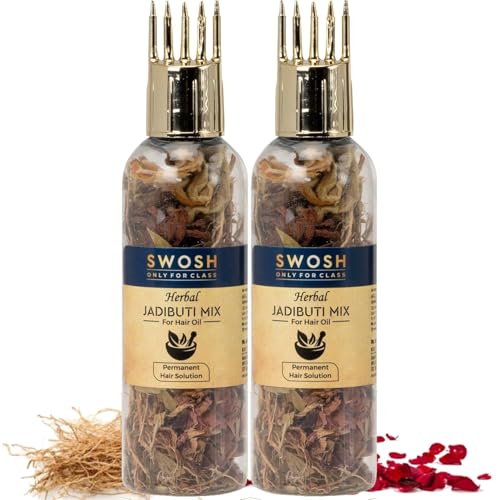 SWOSH Ayurvedic Herbal Hair Oil Mix 2 Combo Bottle with Healthy Hair Packed with Goodness of Ayurvedic Natural Dried Herbs For Oil Infusion Made In India Pack of 21 pack 035 Oz10 gm - Image 2