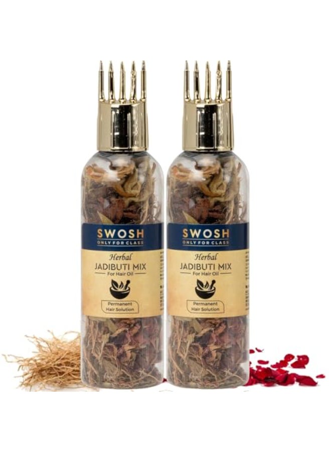 SWOSH Ayurvedic Herbal Hair Oil Mix 2 Combo Bottle with Healthy Hair Packed with Goodness of Ayurvedic Natural Dried Herbs For Oil Infusion Made In India Pack of 21 pack 035 Oz10 gm - Image 1