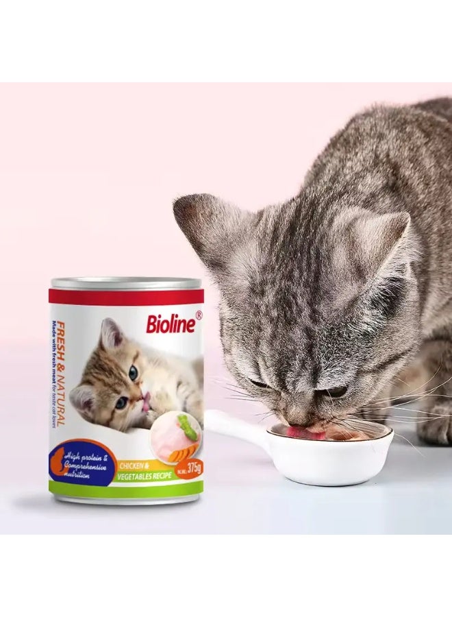 Bioline canned Chicken & Vegetables Cat wet Food - 375G (Pack Of 6) - Image 3