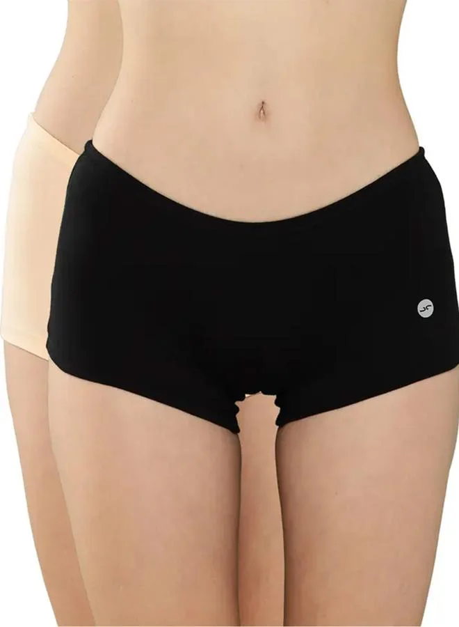 Leading Lady Leading Lady Pack of 2  - Solid Cotton Boyshorts