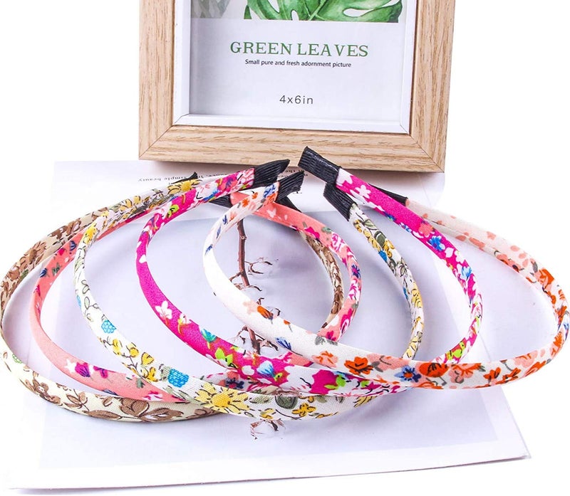 Candygirl DIY Satin Girls headbands Floral Hairbands Fall Head Bands for Women Girls Value Pack (floral) - Image 4