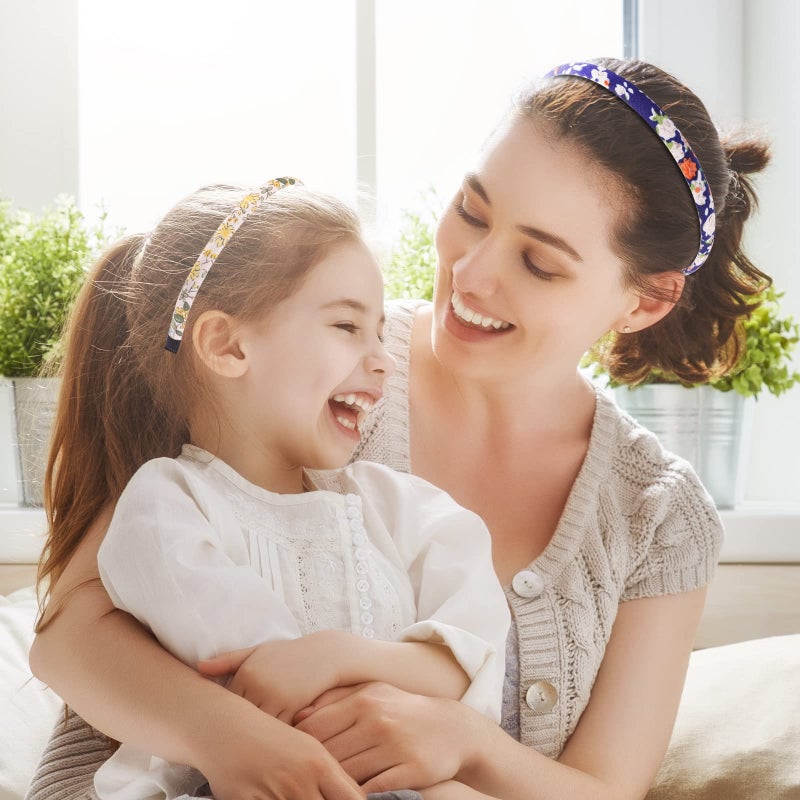 Candygirl DIY Satin Girls headbands Floral Hairbands Fall Head Bands for Women Girls Value Pack (floral) - Image 2