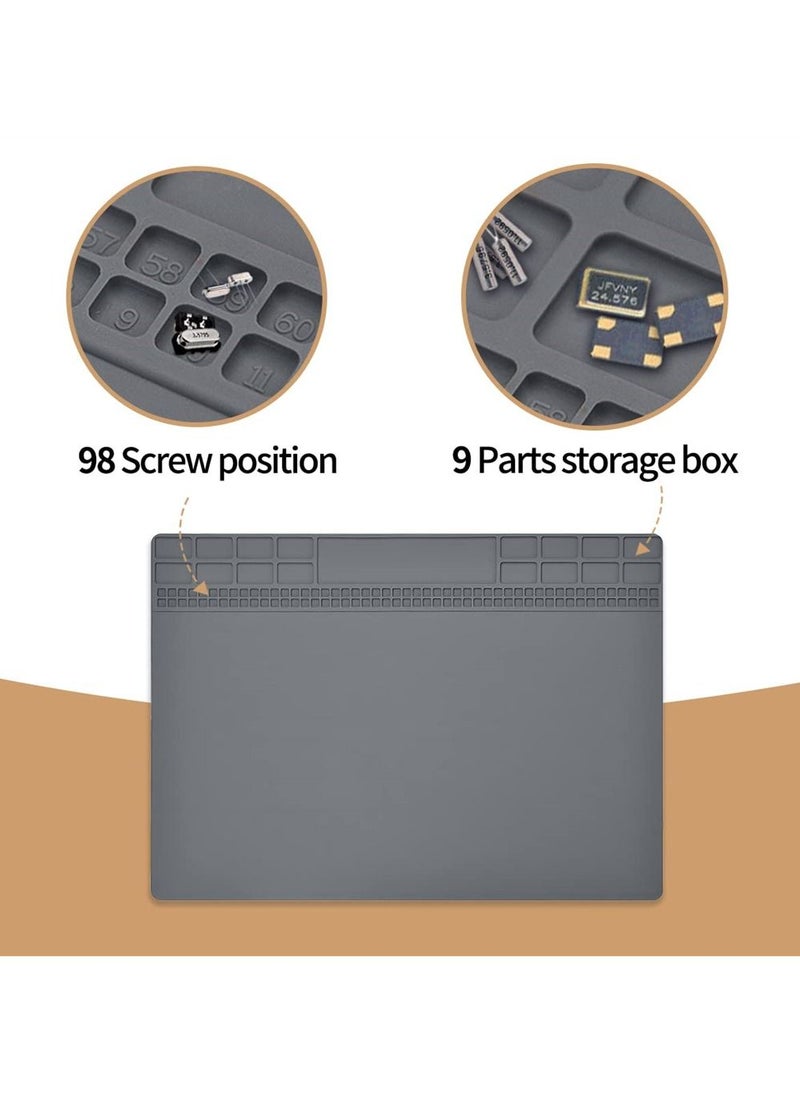 Heat Resistant Silicone Repair Mat, Electronics Repair Mat, Ideal for Soldering, Electronics, Computer Repair