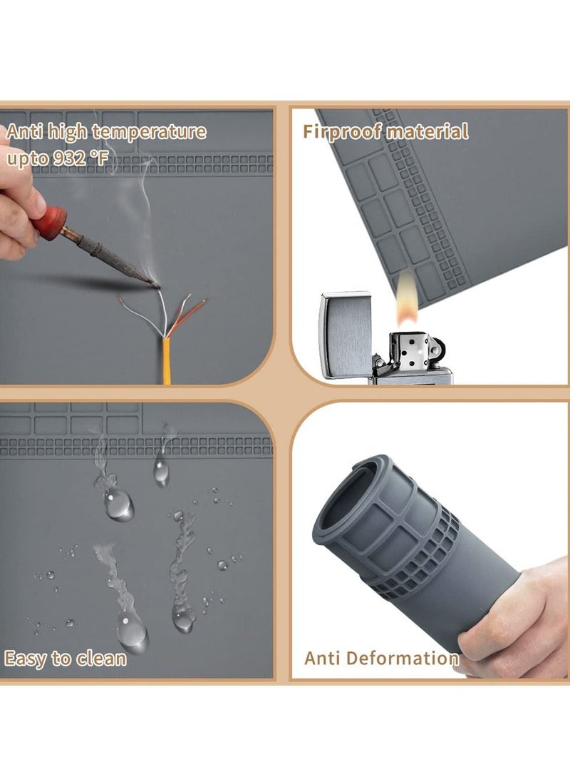 Heat Resistant Silicone Repair Mat, Electronics Repair Mat, Ideal for Soldering, Electronics, Computer Repair