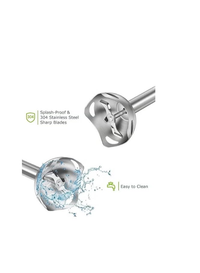 Haley خلاط يدوي هالي، 1000 واط، مصنوع من الفولاذ المقاوم للصدأ، محرك قوي بسرعتين، شفرة من الفولاذ المقاوم للصدأ، ضمان لمدة عامين، HY-1105 (أبيض) - Image 4