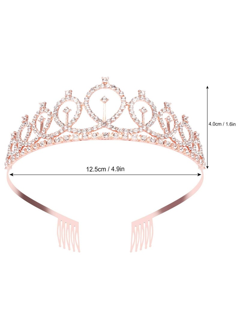 Oasisgalore Birthday Crown and Sash for Women Rose Gold Birthday Queen  - Image 4