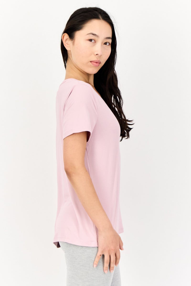SKECHERS Women Sportswear Fit Short Sleeve Outdoor T-Shirt, Pink  - Image 2