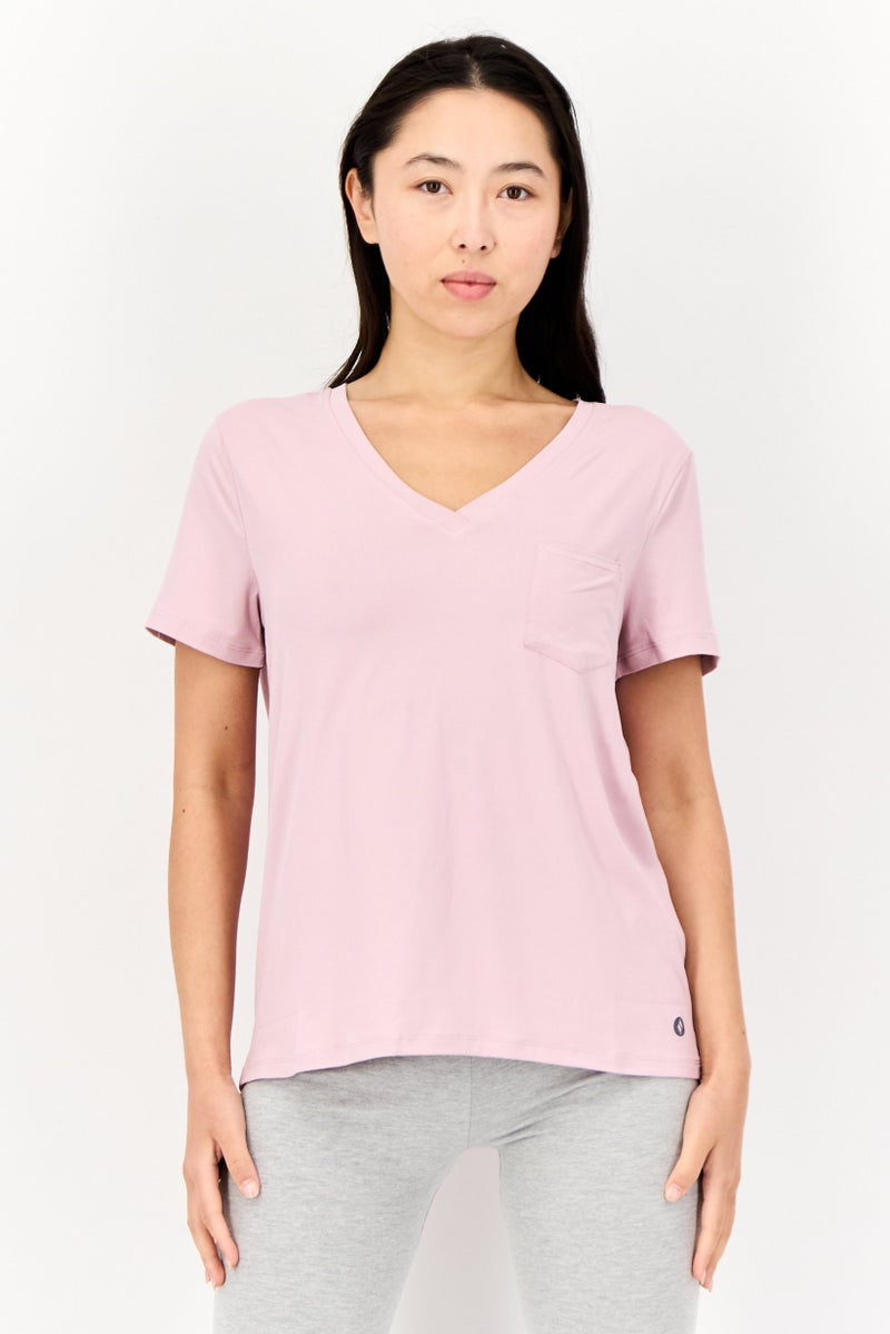 SKECHERS Women Sportswear Fit Short Sleeve Outdoor T-Shirt, Pink  - Image 1