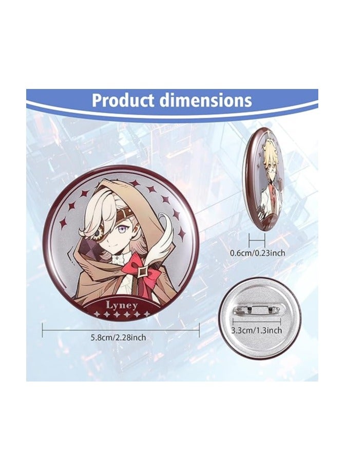 general Genshin Impact Character Badge 58mm - Clorinde Story Quest - Furina, Navia, Clorinde, Lyney, Lumine, Aether, Paimon - Image 4