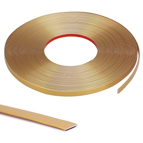 Fyguard 32Ft Gold Trim Peel and Stick 0.25IN Gold Strip Tape, Self-Adhesive Molding Trim Tape for Mirror Frame Border Walls Cabinet Tile Decorative - Image 3