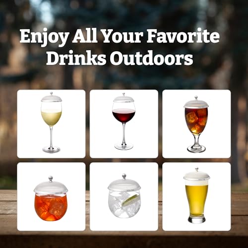 BEV HAT BevHat Stainless Steel Drink Covers (12 Pack), Wine Glass Covers for Outdoors, Protect Cocktails, Coffee Mugs, Tea Cups, Beers, Keep Bugs Out, Wine Accessories & Drink Lids - Image 2
