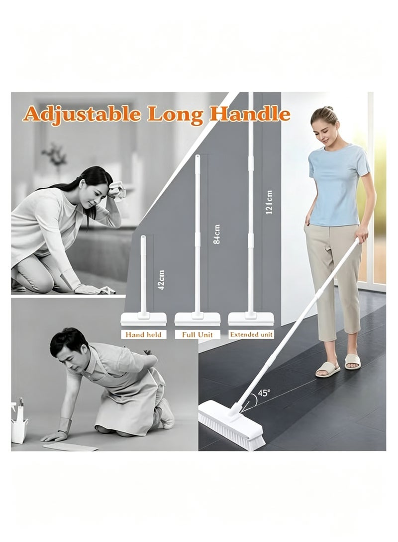 Halamine Cleaning Brush with Long Handle, bathroom floor brush, 2 in 1 Floor Scrub Brush Stiff Bristle Brush Scrubber with Squeegee, Shower Scrubber Kit with 108cm Extendable Handle for Bathroom, Kitchen, Deck, Tub and Tile - Image 5