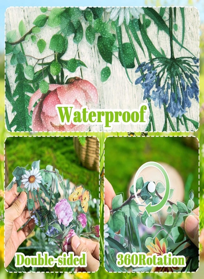 SUNBEAUTY Wildflower Banner 2 Pcs Garden Party Flower Spring Summer Reusable Waterproof Garland 9.8FT for Enchanted Garden Woodland Tropical Wedding Baby Shower Birthday Tea Supplies Girl Decorations - Image 3