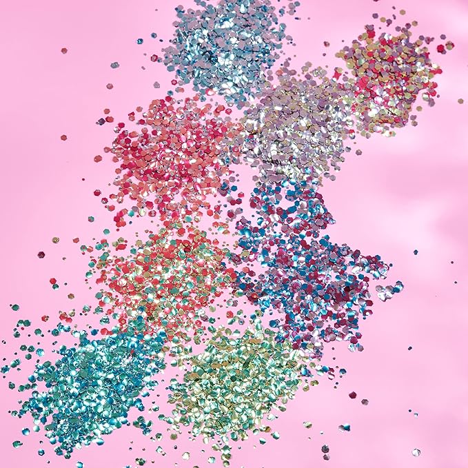 Mystic Biodegradable Eco Chunky Glitter by Moon Glitter Aquarium Cosmetic Bio Festival Makeup Glitter for Face Body Nails Hair Lips 3g