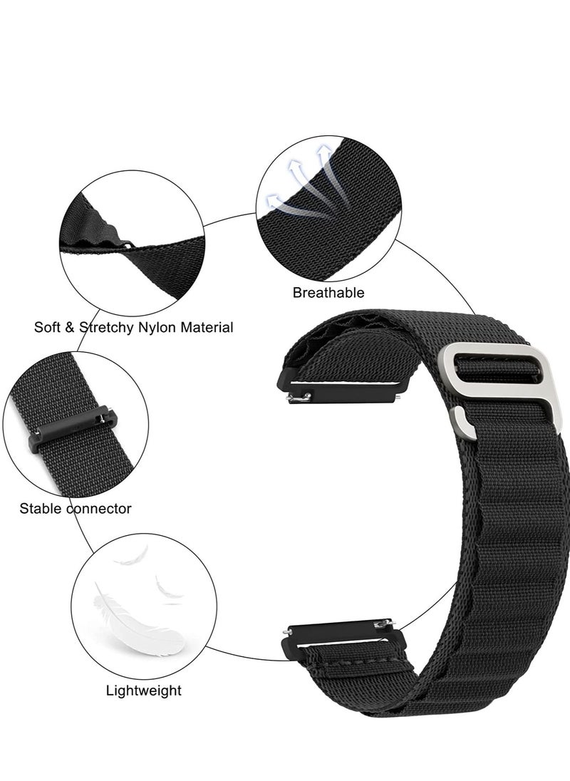 Generic 20mm Stretch Nylon Metal Alpine Loop Woven Strap ForSamsung Galaxy Watch 5 40/44mm - Watch 5 Pro 45mm - Green  - Image 2
