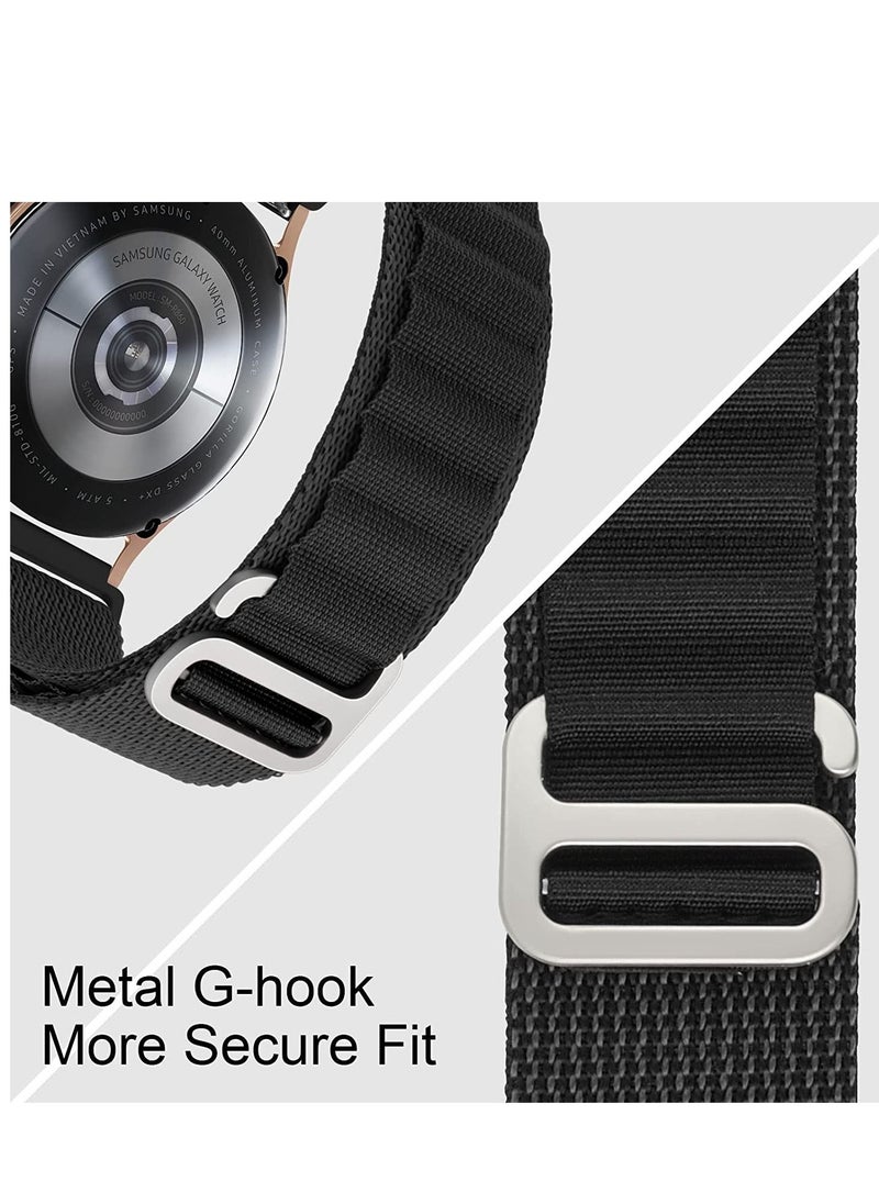Generic 20mm Stretch Nylon Metal Alpine Loop Woven Strap ForSamsung Galaxy Watch 5 40/44mm - Watch 5 Pro 45mm - Green  - Image 3