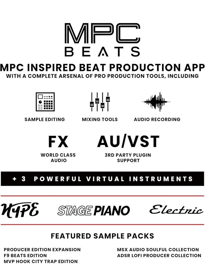 اكاي بروفيشنال AKAI Professional MPK Mini MK3 - وحدة تحكم بلوحة مفاتيح USB MIDI مكونة من 25 مفتاحًا مع 8 منصات طبلة بإضاءة خلفية، و8 مقابض وبرامج إنتاج الموسيقى، أسود - Image 5