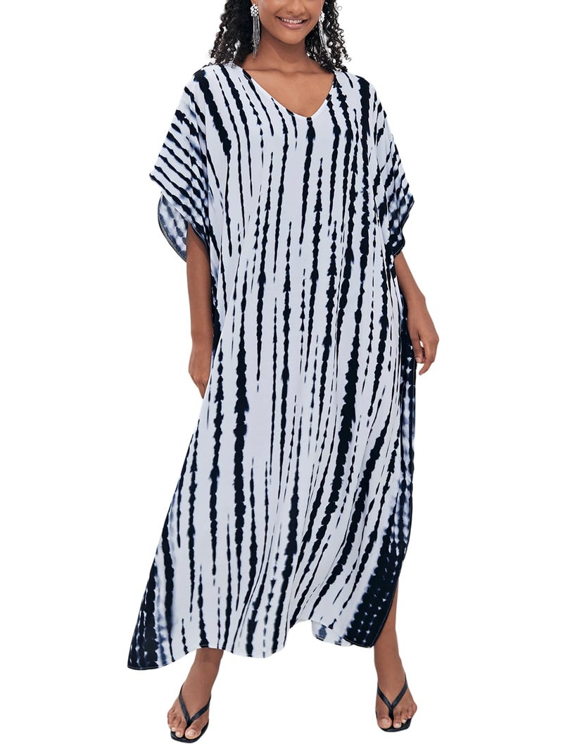 IMAGEKOPE Kaftan for Women Plus Size Bathing Suit Cover up Batwing Dress Loose fit Moroccan Caftan mumu Dresses for Women - Image 1