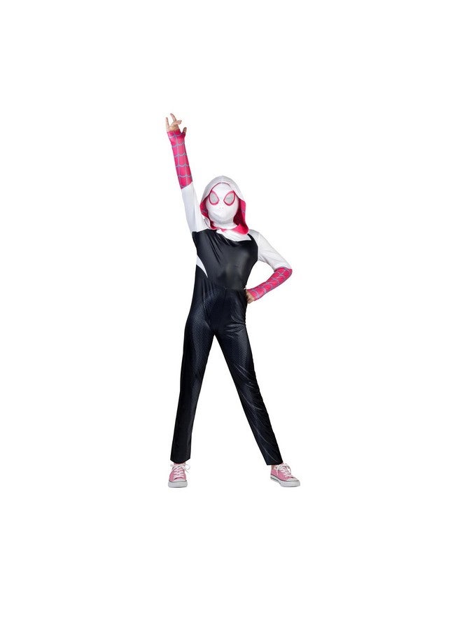 Jazwares MARVEL Girls Spider Gwen Costume, Spider Man Gwen Stacy Kids Superhero Halloween Costume, Child - Officially Licensed Large - Image 1