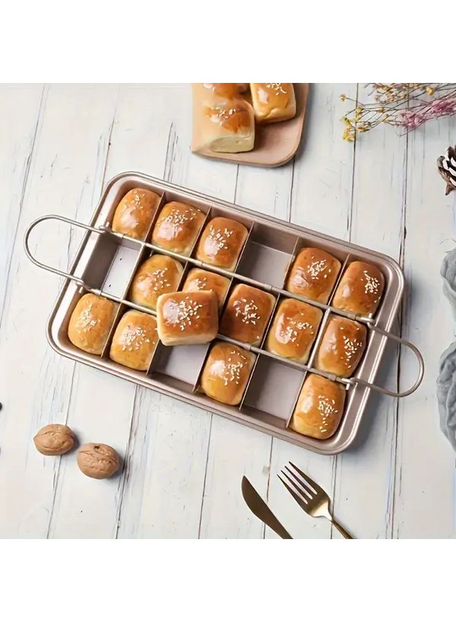 Non Stick Carbon Steel Roasting Pan With Dividers For Baking Brownies Muffins Cupcakes Rustproof Durable Design Easy To Clean - Image 2