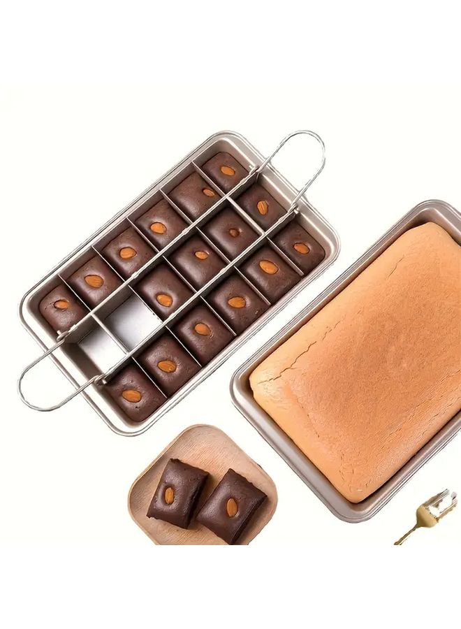 Non Stick Carbon Steel Roasting Pan With Dividers For Baking Brownies Muffins Cupcakes Rustproof Durable Design Easy To Clean - Image 1