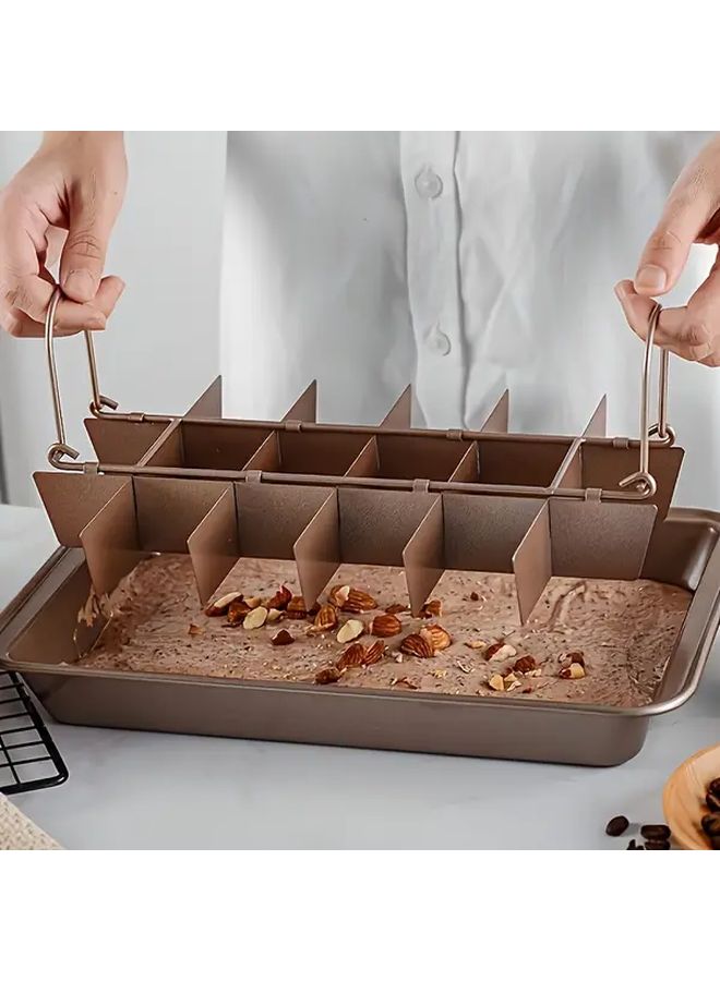 Non Stick Carbon Steel Roasting Pan With Dividers For Baking Brownies Muffins Cupcakes Rustproof Durable Design Easy To Clean - Image 4