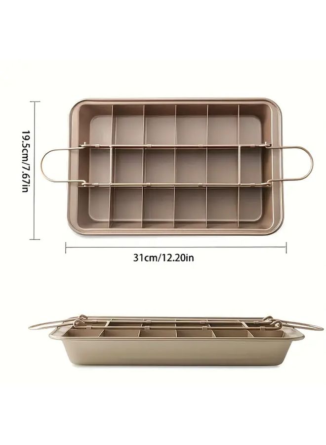 Non Stick Carbon Steel Roasting Pan With Dividers For Baking Brownies Muffins Cupcakes Rustproof Durable Design Easy To Clean - Image 3
