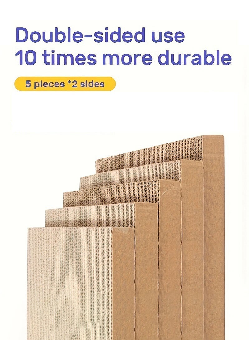 Haidue 6PCS Cat Bed Cat Scratch Board Set, Including: 1 Cat Bed, 5 Cat Scratch Board Replacement Core Set, Double-Sided Durable Design, Protecting Cat Paws, High-Density Scratch Board, Dual-Purpose Pet Product For Cats To Scratch And Rest. - Image 2