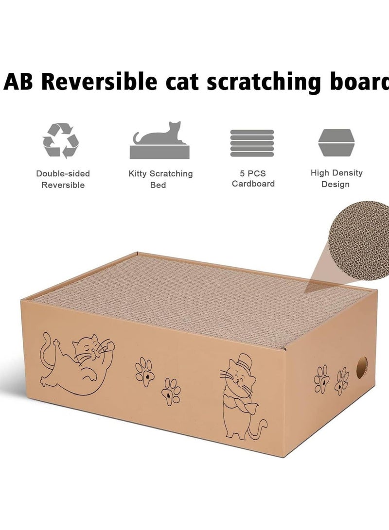 Haidue 6PCS Cat Bed Cat Scratch Board Set, Including: 1 Cat Bed, 5 Cat Scratch Board Replacement Core Set, Double-Sided Durable Design, Protecting Cat Paws, High-Density Scratch Board, Dual-Purpose Pet Product For Cats To Scratch And Rest. - Image 5