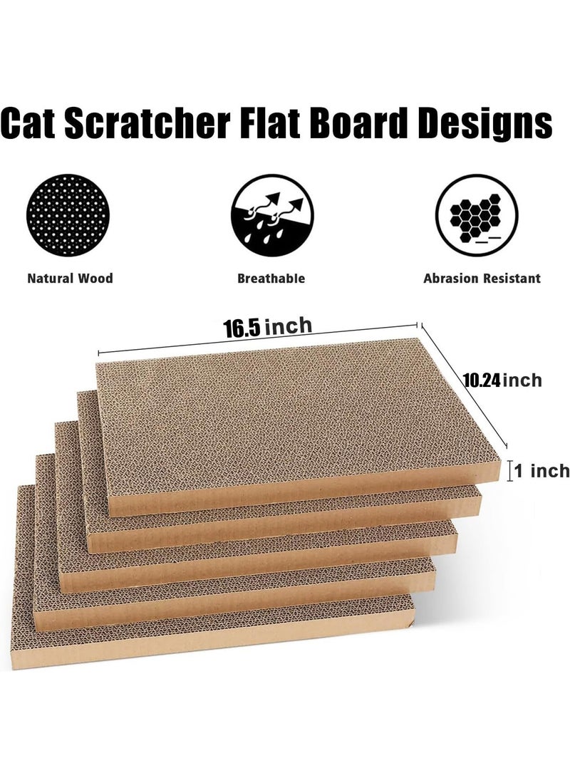 Haidue 6PCS Cat Bed Cat Scratch Board Set, Including: 1 Cat Bed, 5 Cat Scratch Board Replacement Core Set, Double-Sided Durable Design, Protecting Cat Paws, High-Density Scratch Board, Dual-Purpose Pet Product For Cats To Scratch And Rest. - Image 4