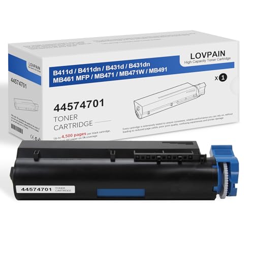 LOVPAIN B411/B431 High Capacity Toner 44574701 Black Toner Cartridge 1 Pack - LOPAIN Compatible Toner Replacement for OKI B411d B411dn B431d B431dn MB461 MFP MB471 MB471W MB491 Printer - Image 1
