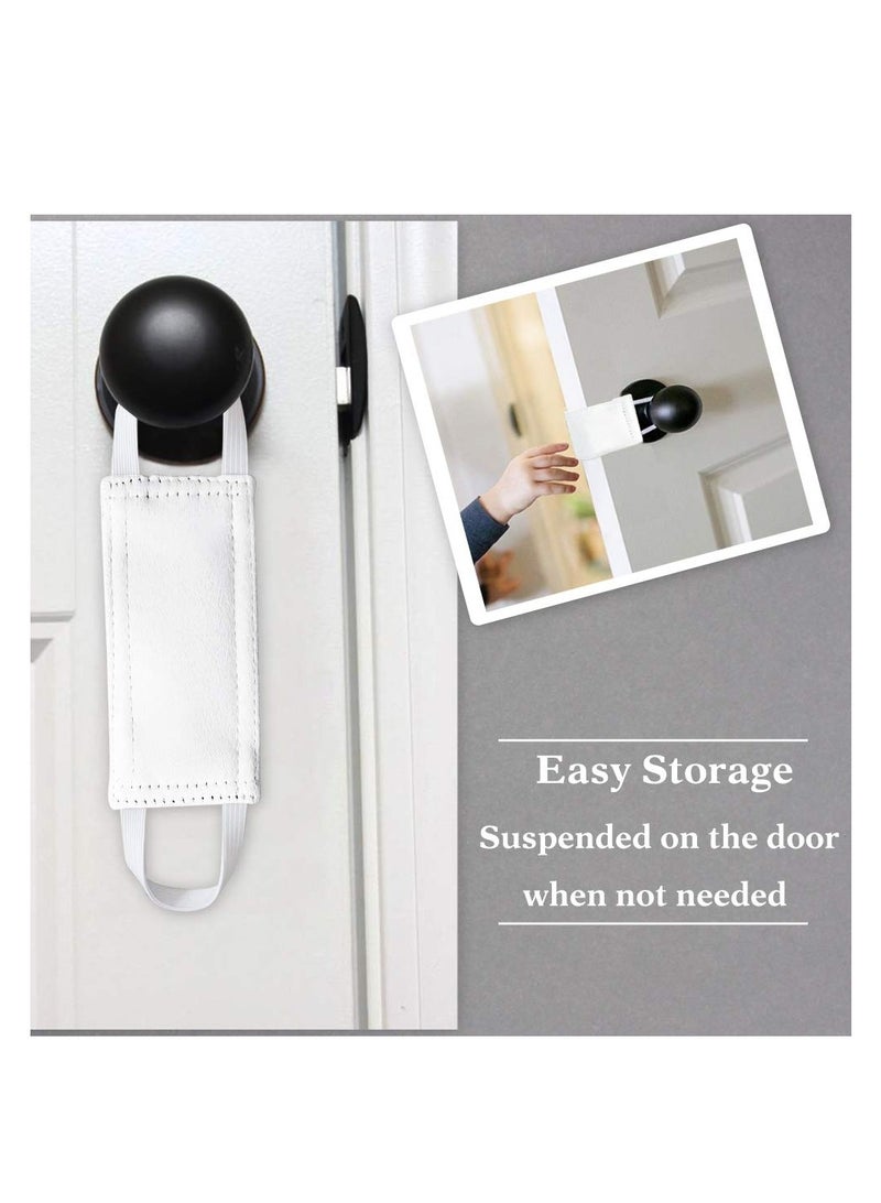 KASTWAVE Quiet Door Closer For Baby,Door Closer Cushion Nursery, Nursery Door Silencers Latch Cover Strong Elastic Straps Door Covers For Universal Fits, Standard Size, Pure White, Set Of 3 - Image 1