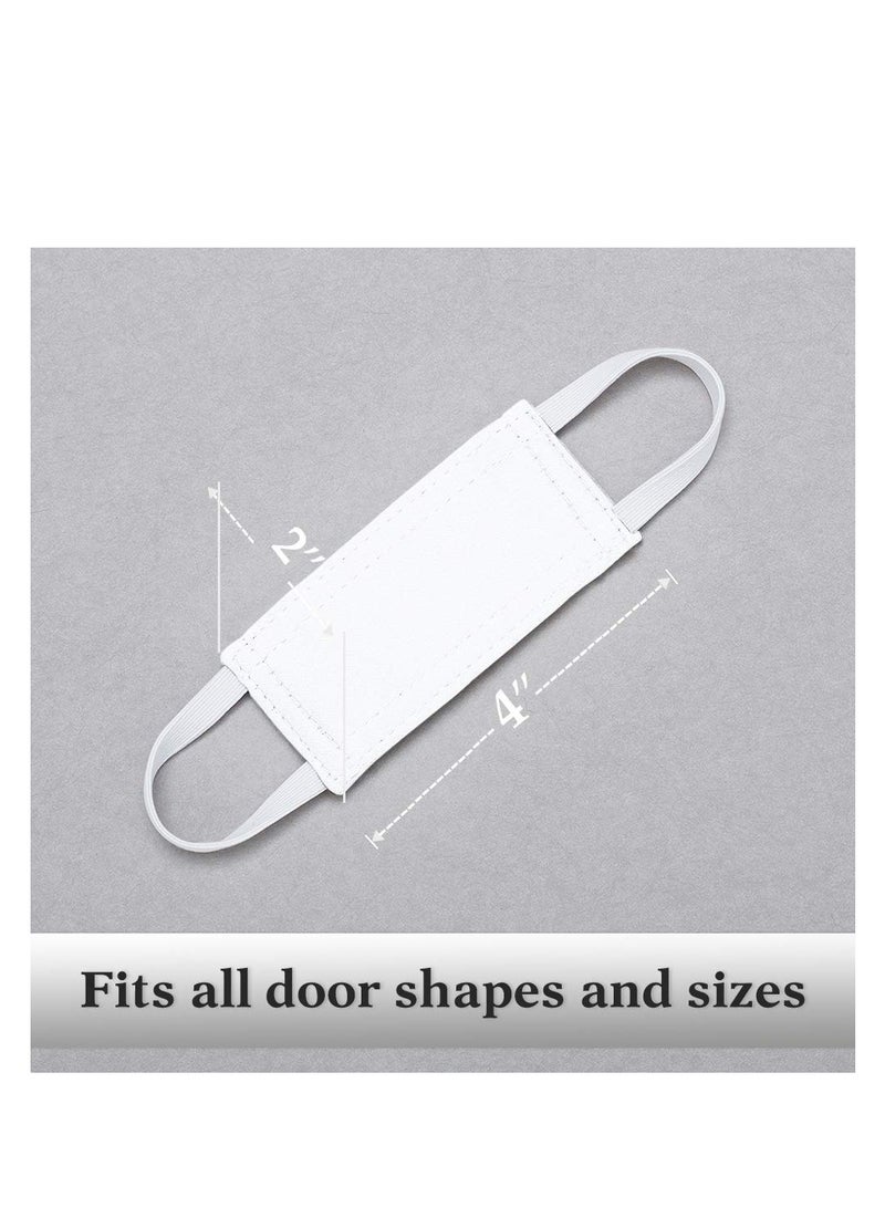 KASTWAVE Quiet Door Closer For Baby,Door Closer Cushion Nursery, Nursery Door Silencers Latch Cover Strong Elastic Straps Door Covers For Universal Fits, Standard Size, Pure White, Set Of 3 - Image 3