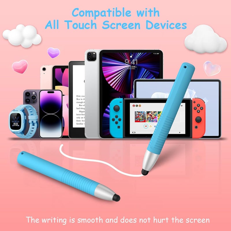 Demark Kid-Friendly Stylus Pens for Touch Screen, Tablet Stylus Pen Compatible with iPad/Fire/Kindle/iPhone/Android All Tablets and Phones (Blue) - Image 3