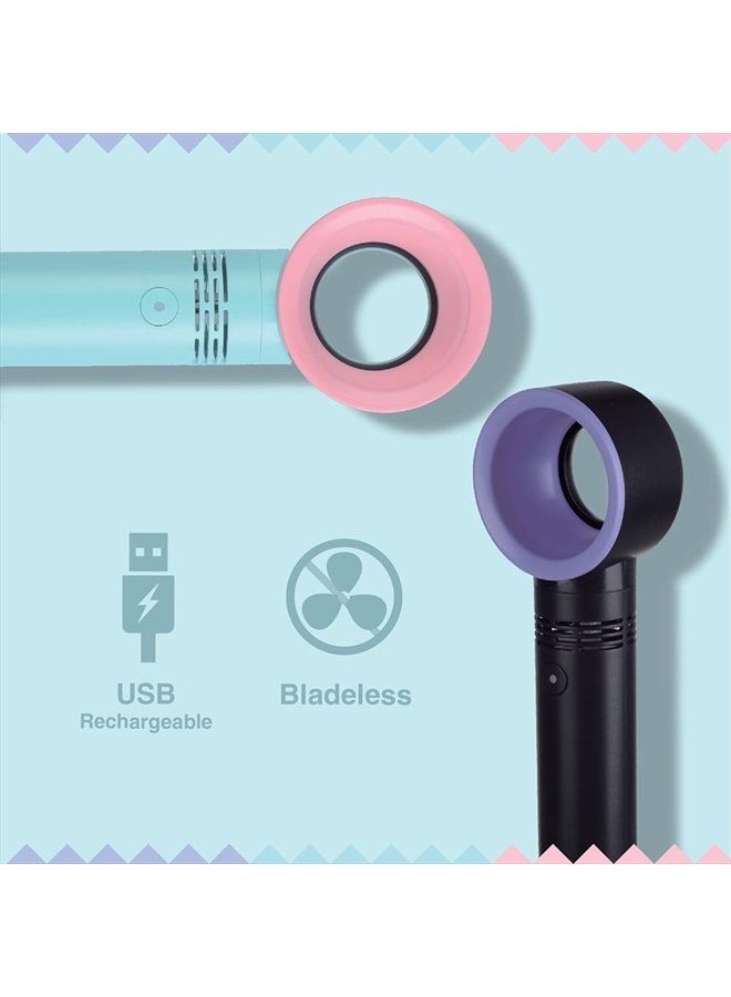 Lyon Lash Portable USB Rechargeable Bladeless Mini Fan/Air Conditioning Blower/Handheld Cooling Dryer, Essential Eyelash Extension Supplies, Dries Eyelash Extensions Glue/Adhesive Rapidly (Black) - Image 2