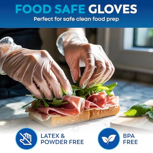 Keppi 110 Pack Clear Vinyl Gloves – Disposable Latex-BPA & Powder-Free – Food Safe Plastic Gloves for Cooking Cleaning Food Prep Catering BBQ Baking & Restaurant Use - (Small) - Image 3