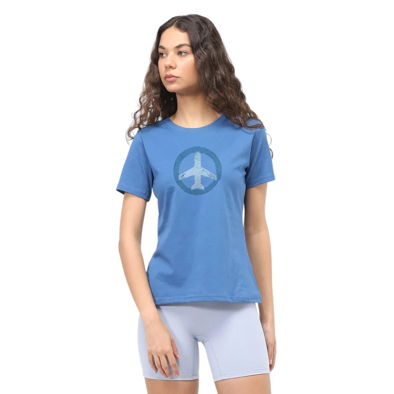 نوبيرو Graphic Print T-Shirt for Women in Blue