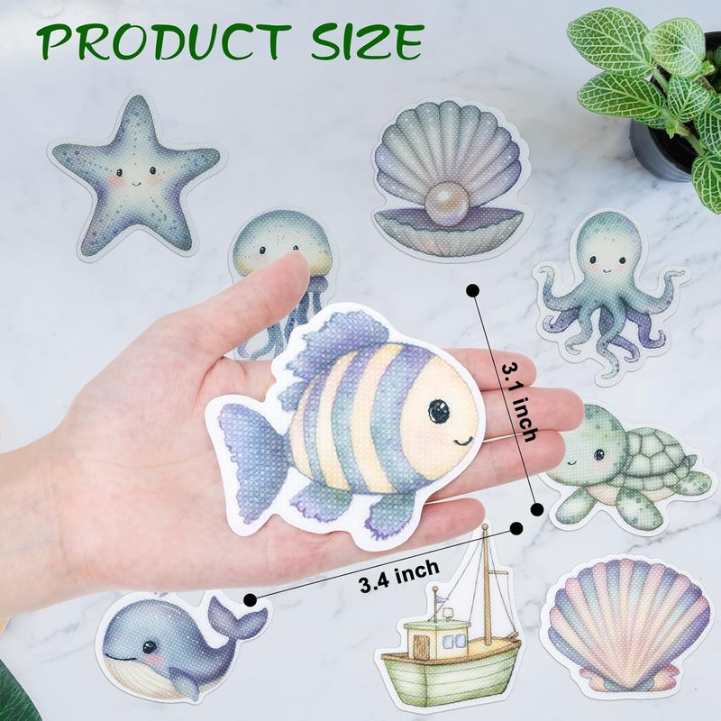 Giftormous Bathtub Non-Slip Stickers for Shower - 20 PCS Bathroom Large Cute Sea Creature Anti-Slip Grips Stickers with Scraper for Kids Bath Tub and Slippery Floor Decor - Image 4