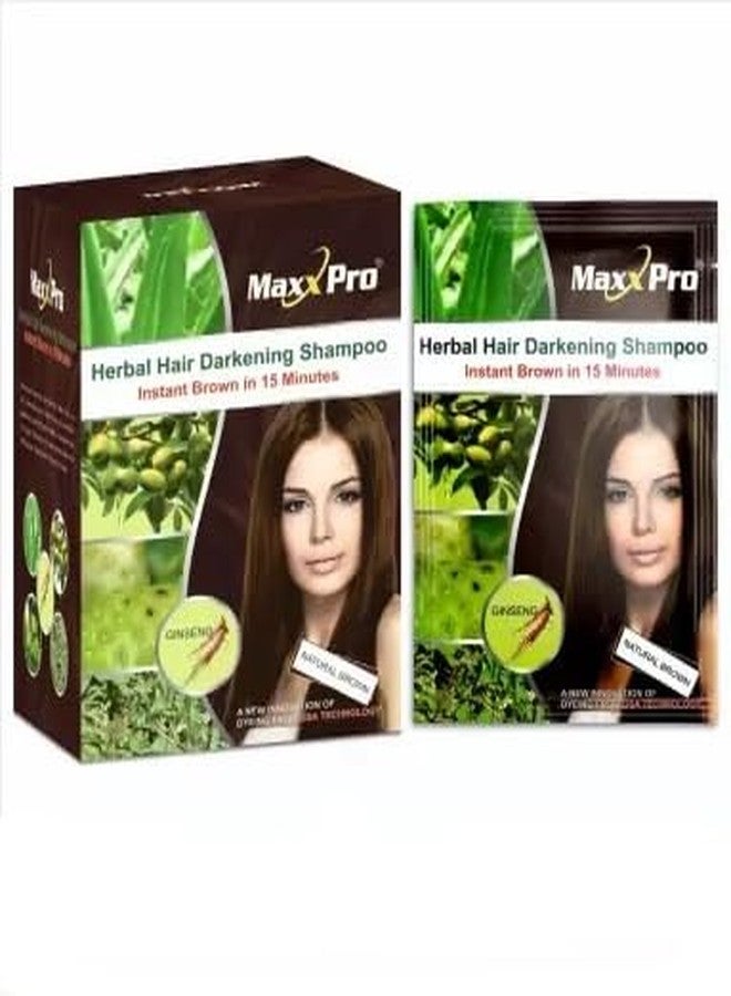 MAXXPRO Shampoo Hair Color For Women and Men Hair Dye 5 Minute color,Natural Brown 30ml Long Lasting Instant colour (Pack of 10)