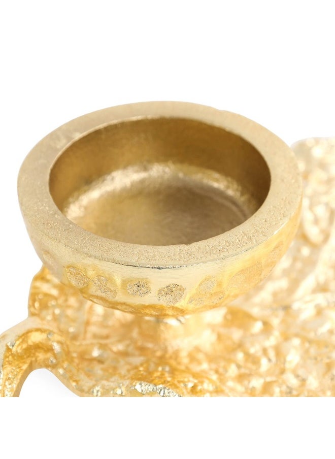 homes r us - Spark Candle Holder, Gold - 15X4 Cm - Image 1