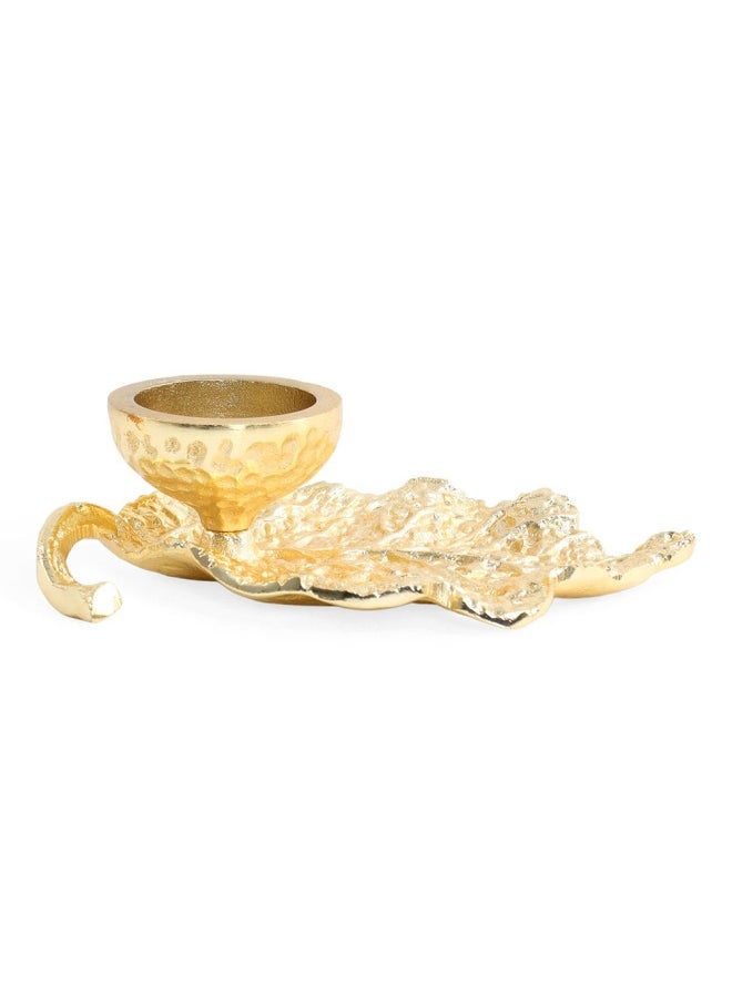 homes r us - Spark Candle Holder, Gold - 15X4 Cm - Image 1
